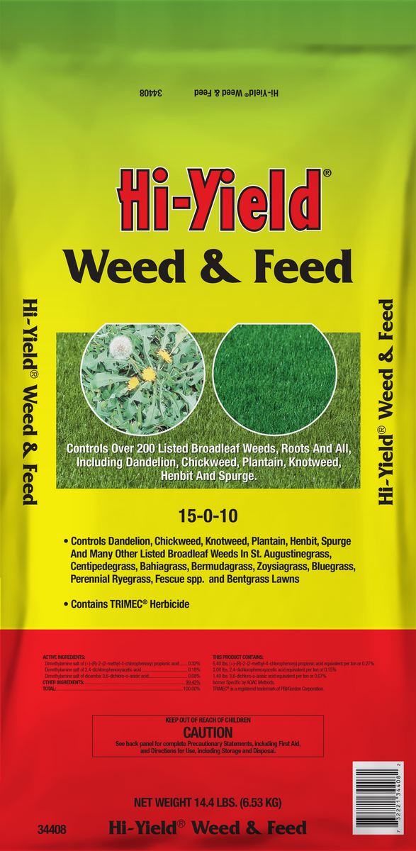 high yield herbicide Hi-Yield - Weed and Feed with Trimec - 15-0-10 - 4M