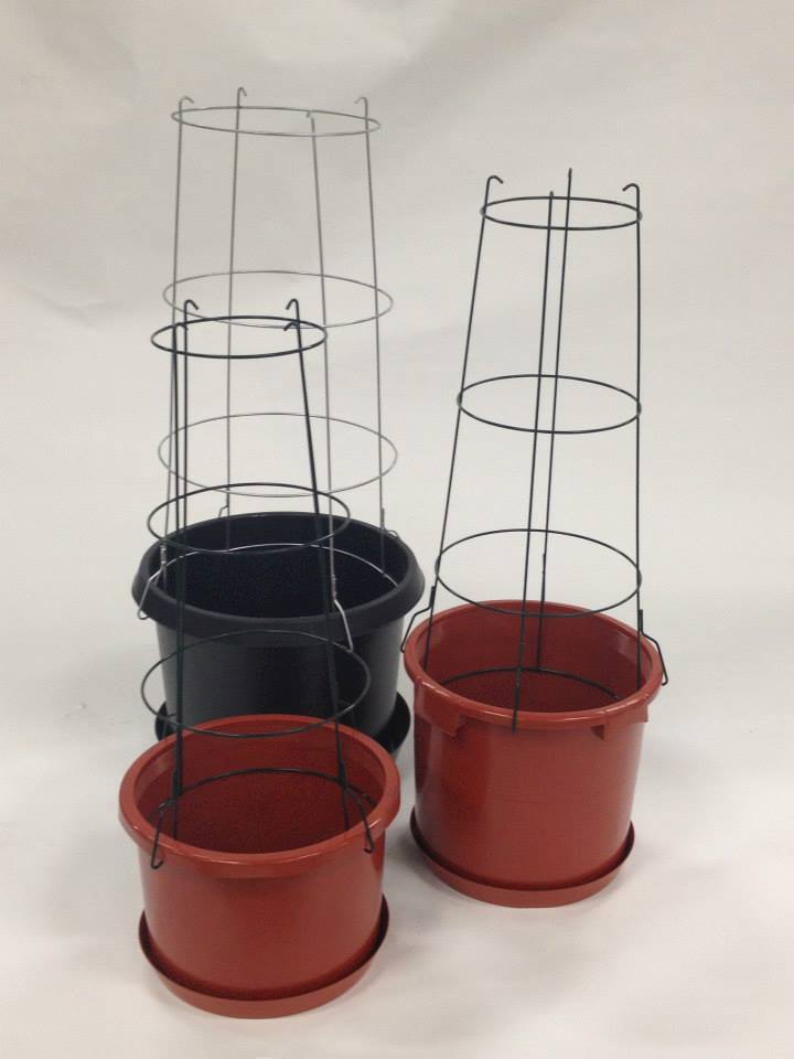 planter with saucer and stand Oregon Wire - All-In-One - Tomato Planter With Cage and Saucer