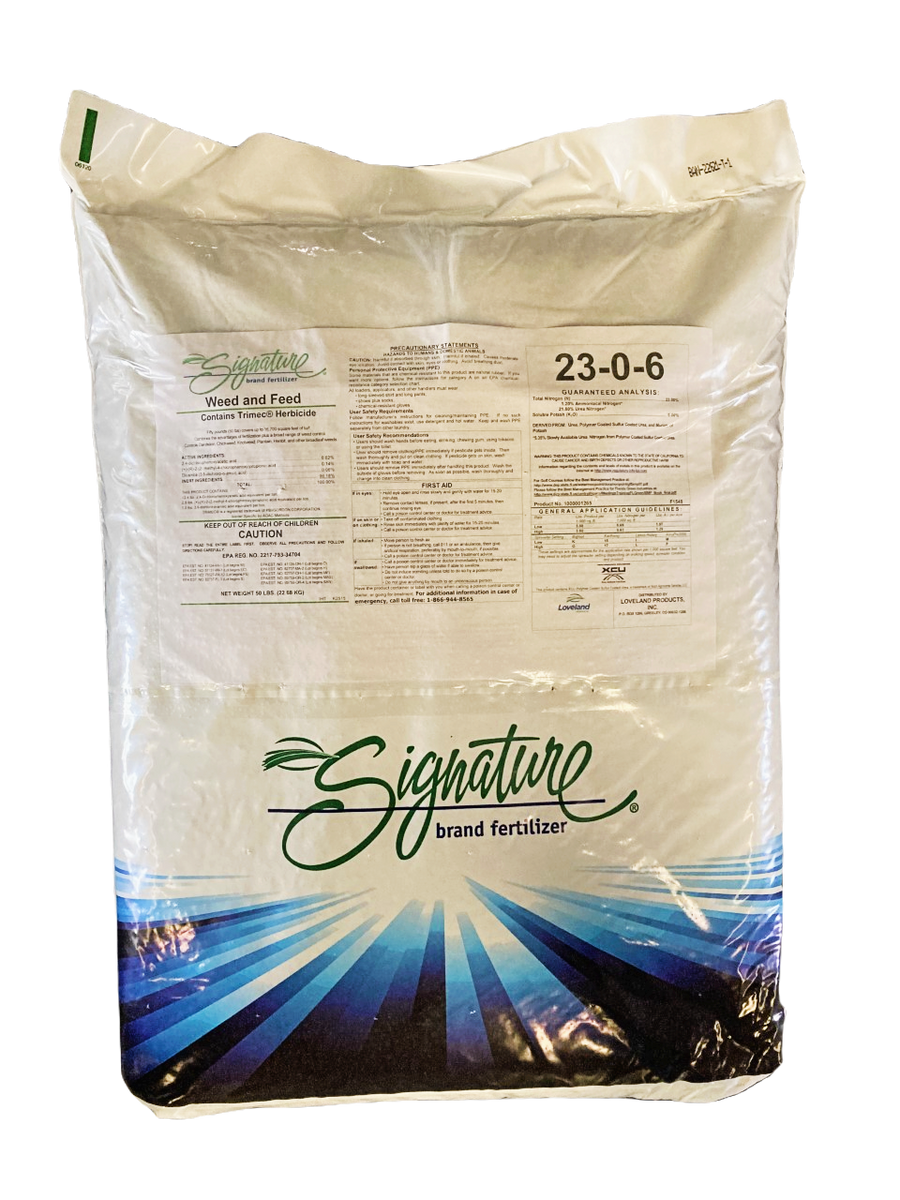 Loveland- Signature Brand Fertilizer 23-0-6 25% XCU w/ Trimec- 50