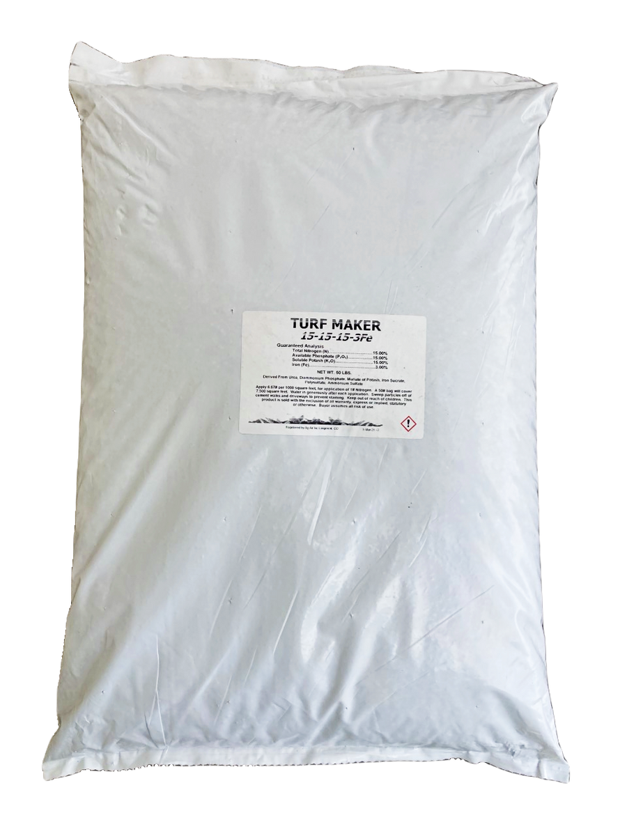 a plant fertilizer contains 15 by mass nitrogen Turf Maker - Turf Fertilizer 15-15-15-3Fe