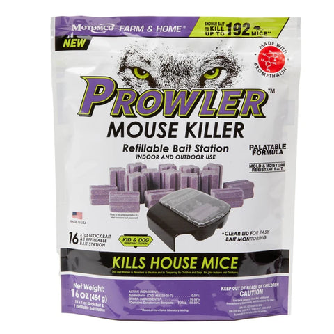 Prowler - Mouse Killer Refillables plus Bait Station, 1oz blocks 16ct