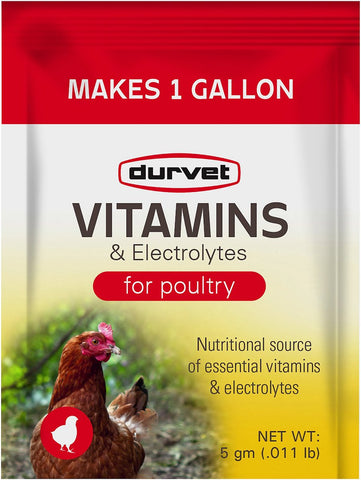 Durvet - Vitamins & Electrolytes Packet - 5 gram (Makes 1 gallon) - 40pkt/box