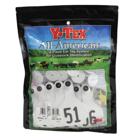 Y-Tex - Tag & Button 4 Star (51-75) White