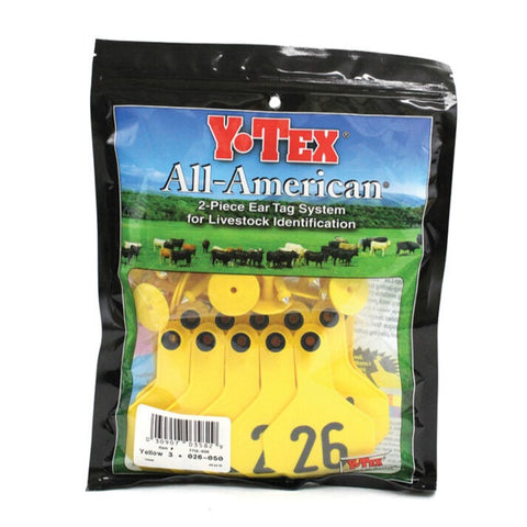 Y-Tex - Tag & Button 3 Star (26-50) Yellow