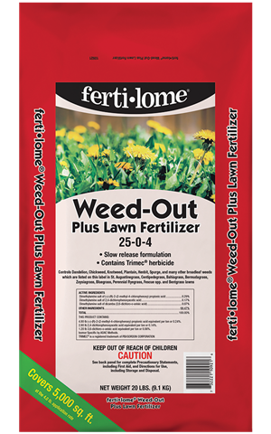 trimec plus post-emergence grass and broadleaf herbicide Weed-Out Plus Lawn Fertilizer 25-0-4 (20 lbs.)