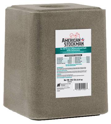 American Stockman - Trace Mineral w/ Sel 90 Salt Block - 50 lb