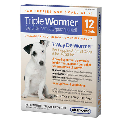 Triple Wormer - Puppies & Sm Dog (6 to 25Lb) 12 ct - box