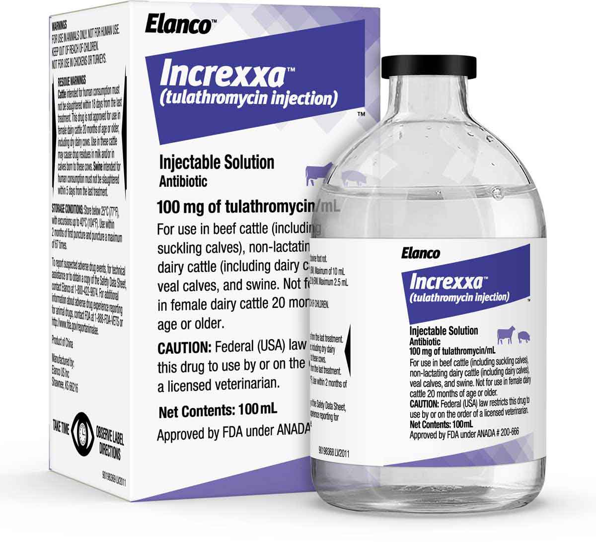 Elanco - Increxxa (tulathromycin injection) - 100 mL (Rx) – Steve Regan ...