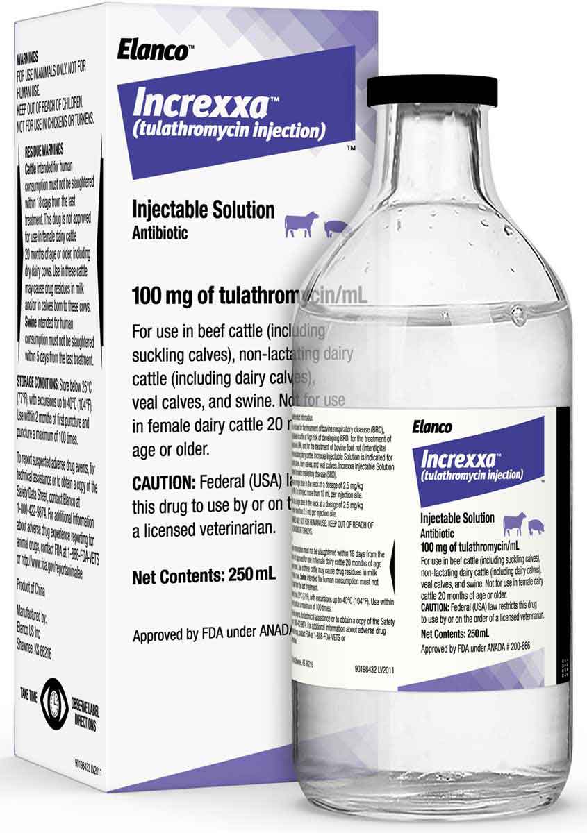 Elanco - Increxxa (tulathromycin injection) - 250 mL (Rx) – Steve Regan ...
