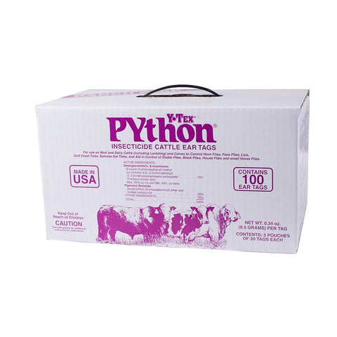 Y-Tex - Python Purple Insect Tag Ranch Pack- 100 ct