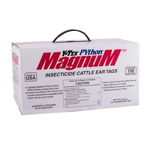 Y-Tex - Python Magnum Blue Insect Tag Ranch Pack - 100 ct