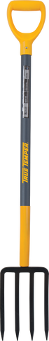 True Temper - Viper / Toughbuilt Spading Fork - 4 Tine Fiberglass D Handle - (72139) Orange/Yellow