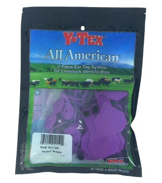 Y-Tex - Tag & Button 2 Star Blank Purple