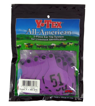 Y-Tex - Tag & Button 3 Star (51-75) Purple