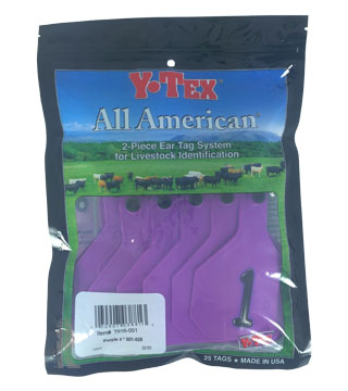 Y-Tex - Tag & Button 4 Star (1-25) Purple