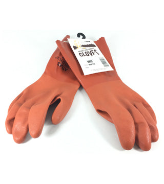 Yellowstone - Orange Vinyl Gauntlet Glove - Size Small