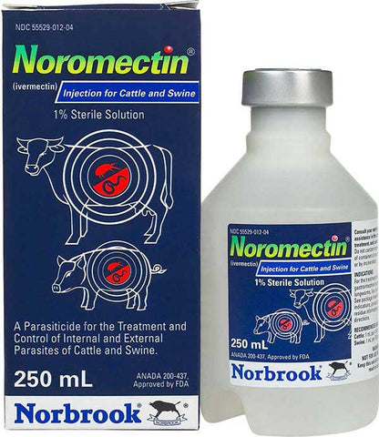 Norbrook - Noromectin Injection 1% (Blue) - 250 mL - Steve Regan Company