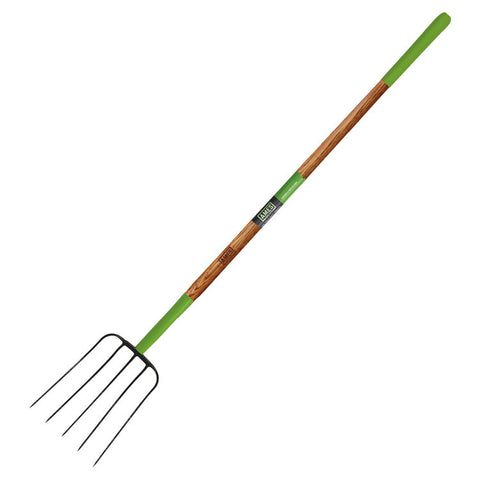 True Temper - 5 Tine Fork - Green - 48" Wood  Handle (#2826800)