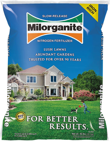 Milorganite - Slow-Release Fertilizer 6-4-0 2.5% Fe- 32 lb