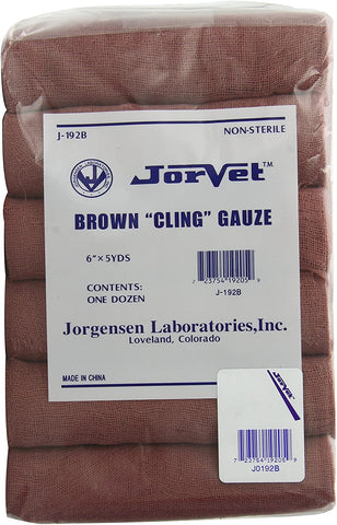 Gauze - "Cling" Brown - 6" x 5 yd - 12/pack - Steve Regan Company