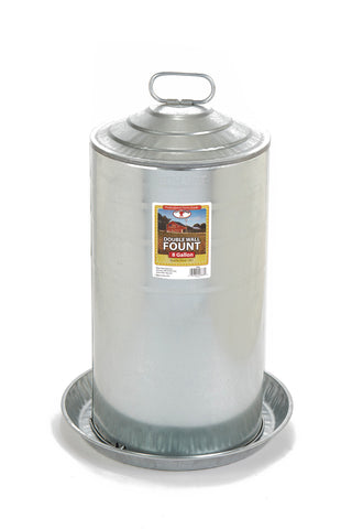 Miller - Fount - Double Wall - 8 Gal - Poultry - Galvanized