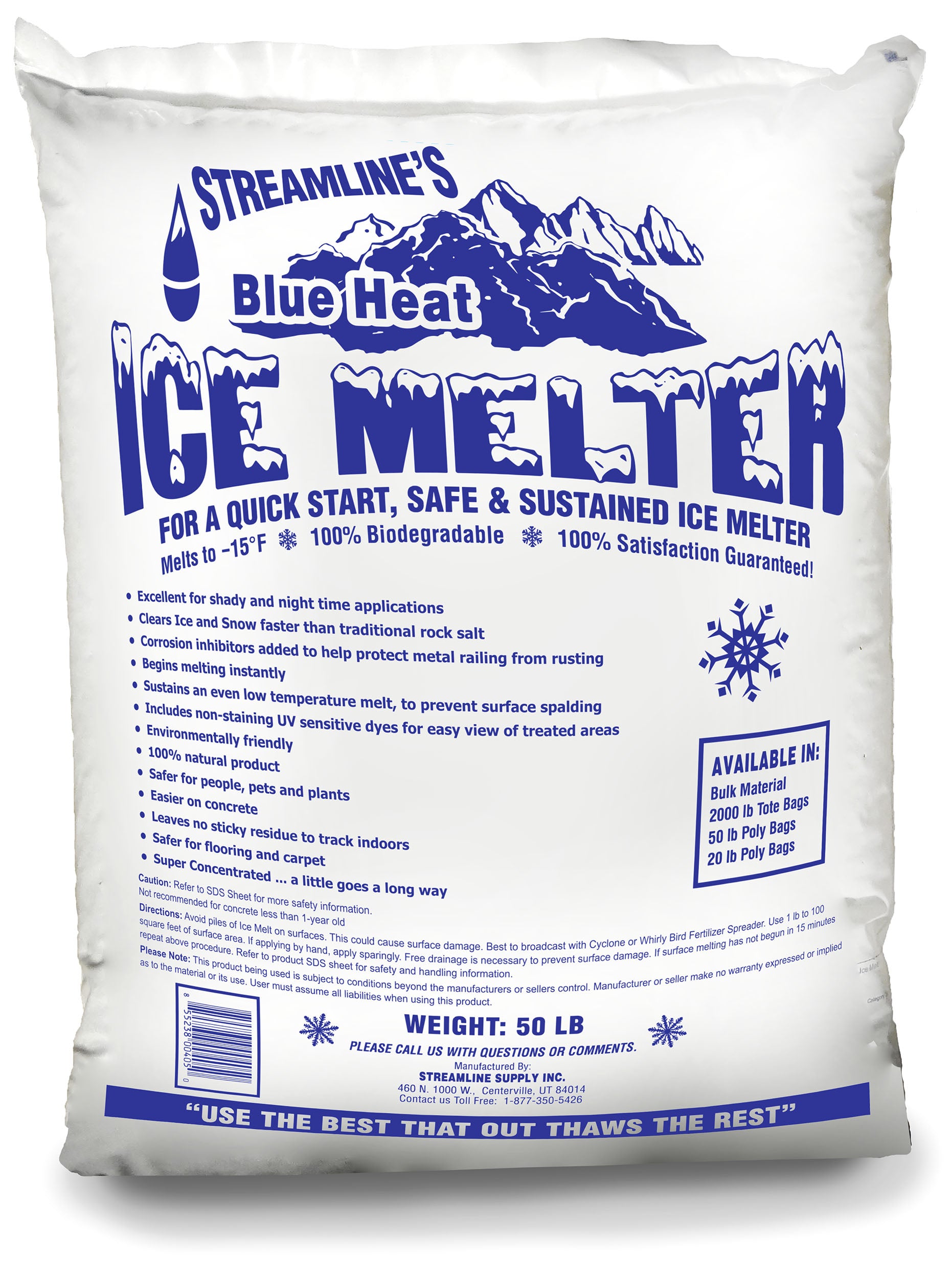 Streamline- Blue Heat Ice Melter - 50lb. - (40/pallet)