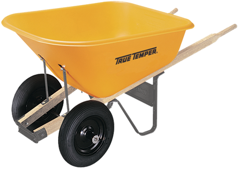 True Temper - Corrosion Proof Poly Wheelbarrow - 8 cu ft. Dual Wheel