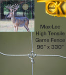 OK Brand - Max-Loc - Square Knot - High-Tensile Game Fence - 96" - 330'