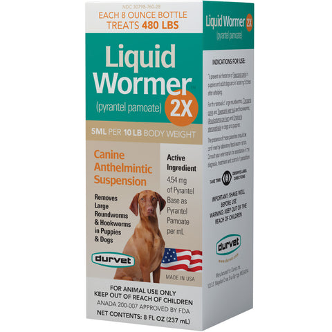 Wormer - Double Strength Liquid Dog - 8 oz