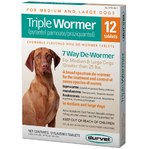 Triple Wormer - Med & Large Dog (25 lb & up) 12 ct - box