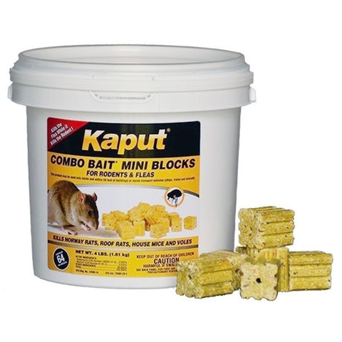 Kaput - Rat, Mouse, Vole, and Flea Combo - Mini Blocks - Pail 4 lb