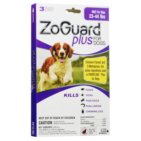Zoguard Plus - IGR For Dogs 23 to 44 Lbs - 3 dose